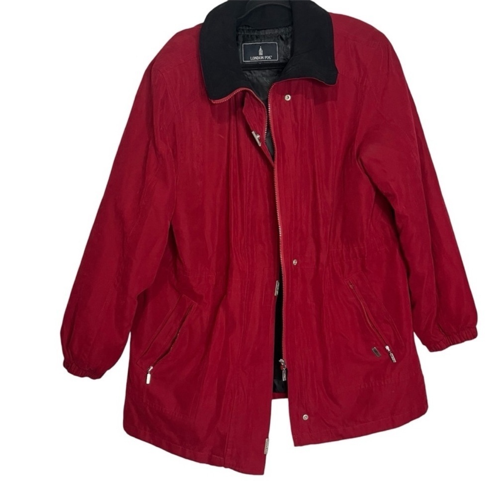 London Fog Irene Red Convertible Winter Coat Jacket, size L